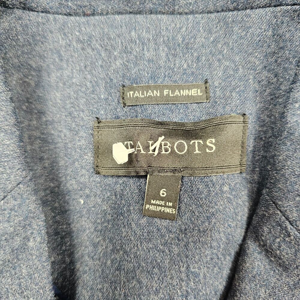 Talbots 2 Piece Suit Womens 6 32x30 Blue Italian Flannel Wool Stretch Academia - Picture 4 of 16